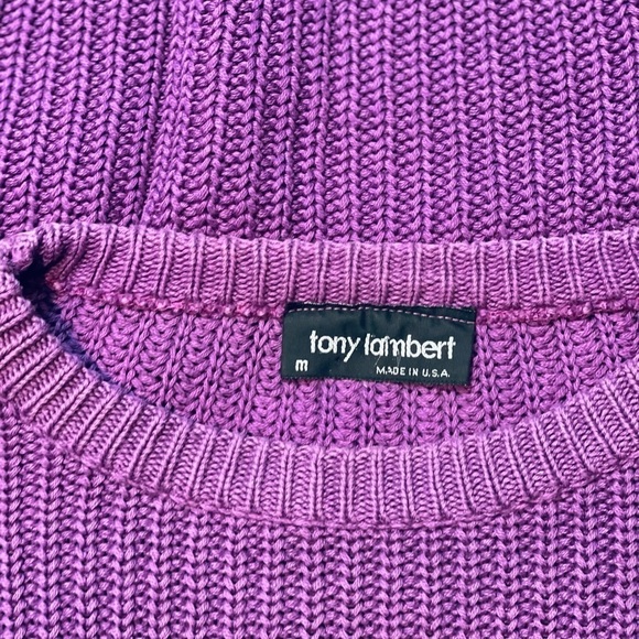 TONY LAMBERT Women's Pullover Cotton Sweater Size Medium *Made in USA* Purple - Picture 6 of 9
